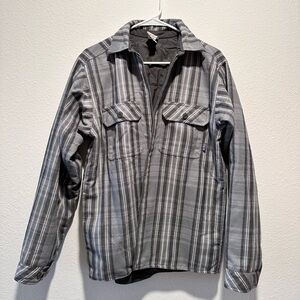 Patagonia Gray Plaid Flannel Full Zip Shirt Jacket Shacket Mens Small